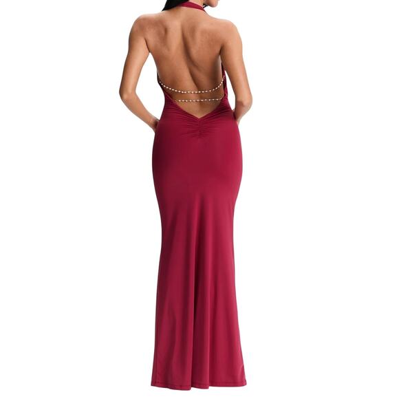 New BNWT Sasha Therese Harper Burgundy Maxi Dress Size Small - Picture 4 of 16